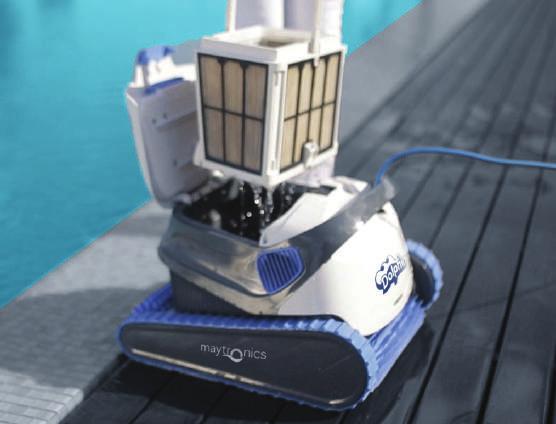 LED: Indica o estado de funcionamento do robot. Aplicação: Aspirador ideal para todo o tipo de piscinas. Permite a limpeza de fundo, paredes e linha de água da piscina.