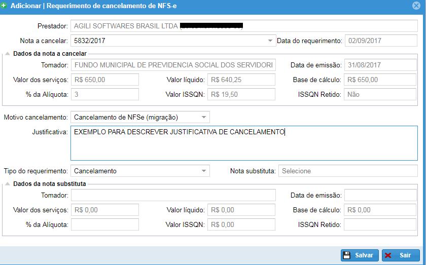 1.5 OPÇÕES DA EMISSÃO DE NFS-E POR COMPETÊNCIA Após salvar a nota fiscal eletrônica de serviços, já podem ser utilizadas as próximas opções de imprimir a nota fiscal, enviar por e-mail (ao salvar é