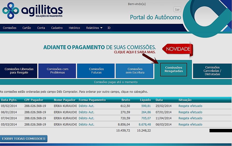 Comissões Resgatadas O autônomo