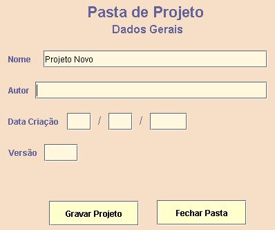 5 3. INICIAR UM NOVO PROJETO Para se iniciar um novo projeto deve-se clicar no botão Iniciar novo projeto (na tela de abertura ilustrada no início do texto).