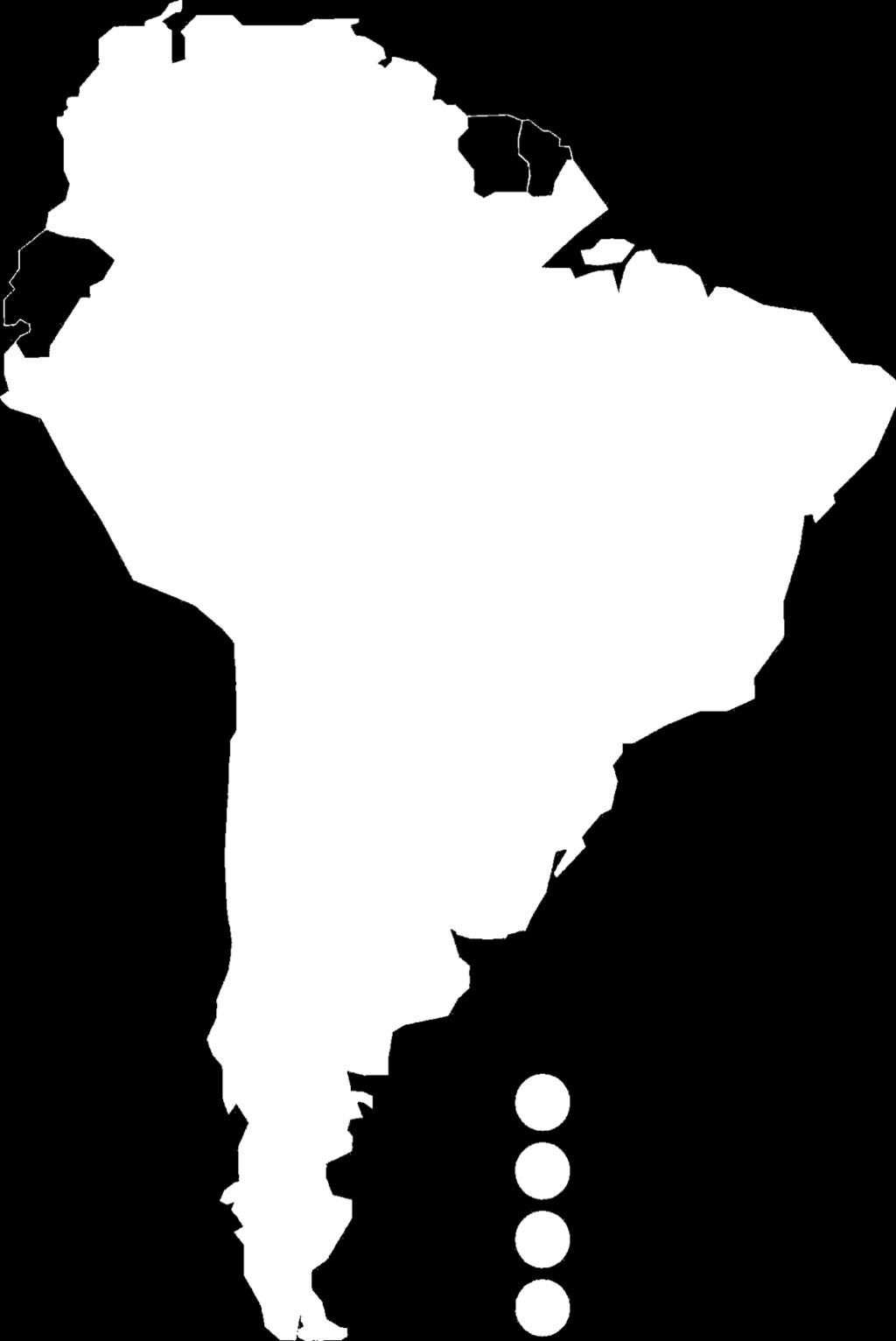 Situação da América do Sul Os recursos existentes são suficientes para suprir o consumo atual e o crescimento previsto.
