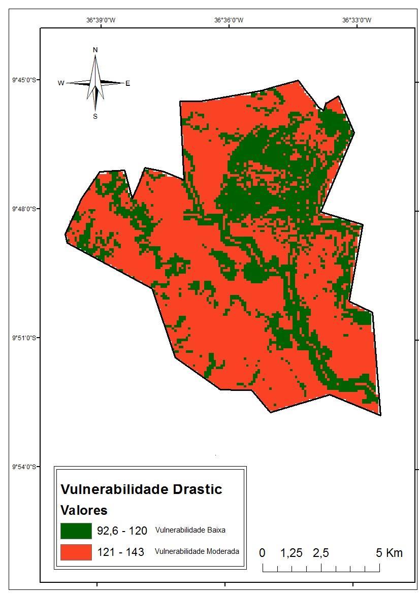 76 Figura 21 - Mapa síntese da metodologia DRASTIC pesticida. Fonte: Dados da pesquisa, 2014.