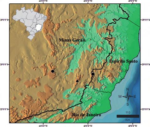 Pirani, R. M. et al. 87 Literature Cited Figure 5. Distribution map of Hylodes babax in southeastern Brazil.