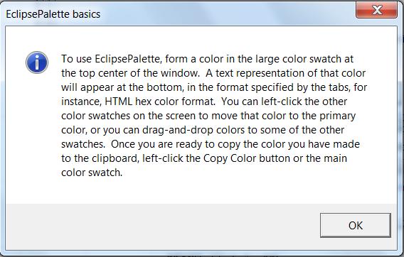 Você pode clicar com o botão esquerdo em outros quadrados de cor na tela para alterar a cor do quadrado central para aquela cor primária, ou pode ainda arrastar cores