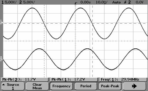 ANEXOS 2.3- LT com altura de 2cm e freqüência de excitação de 30 MHz Fig. 2.3.1- Distância = 10 cm; V1 = 19,5V; V2 = 18,5V.