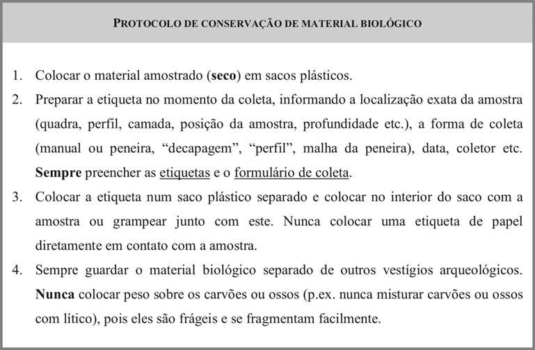 Fig. 3 Protocolo de amostragem (1).