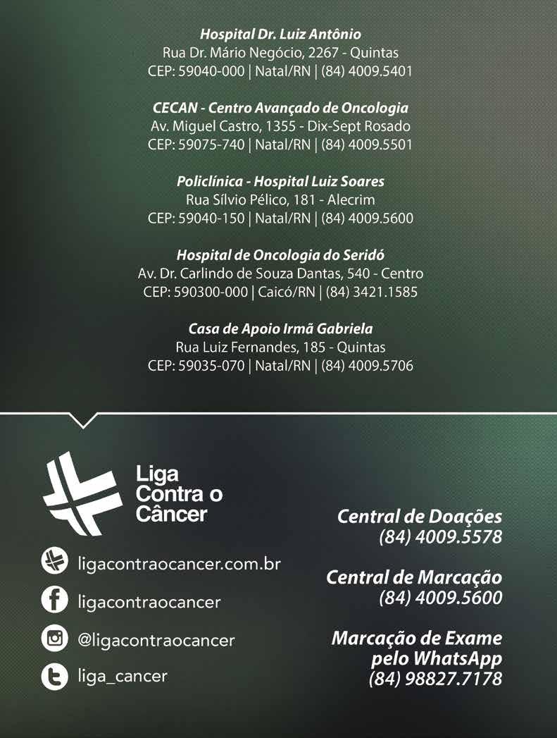 Relatório Anual Liga Norte Riograndense Contra o Câncer - PDF Download  grátis