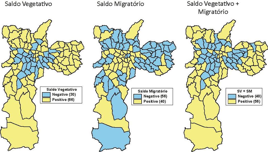 Mapa 2 Saldos vegetativo e migratório e crescimento anual Município de São Paulo 2025-2030 Fonte: Fundação Seade.