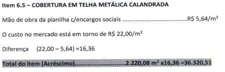 2 ESTRUTURA METÁLICA PARA BLOCOS 1, 2, 3, 4, 5, 6 foi obtido através de cotações de mercado dos materiais e mão-de-obra para a cidade de Salvador.