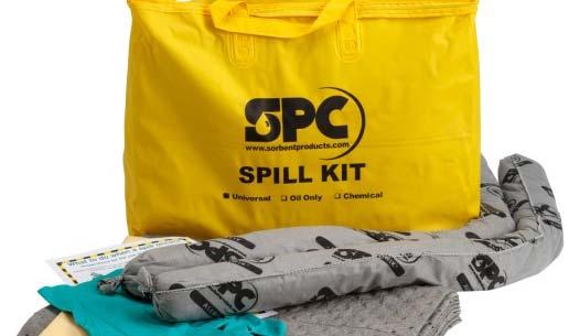 SPILL KIT TM Embalagem de PVC amarelo resistente. Ideal para contenção de derramamentos de pequeno porte. Tamanho certo com preço justo.