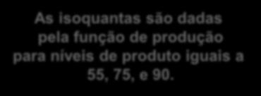 Produção com dois insumos variáveis Capital por mês 5 E Produção com dois insumos