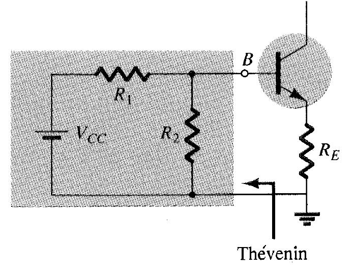 POLARIZAÇÃO POR DIVISOR DE TENSÃO MÉTODO EXATO Malha base-emissor Substituir o circuito à esquerda do terminal da base pelo circuito Equivalente de Thévenin: R Th = R 1 R 2 E Th = V R2 = R 2 R 1 +R 2