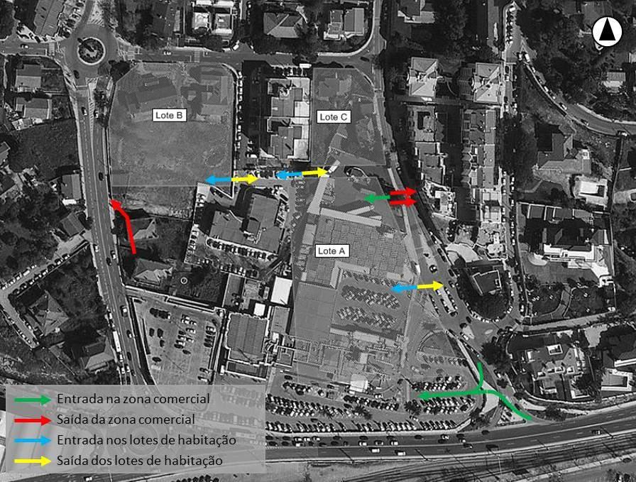 Figura 29 Acessos rodoviários ao Empreendimento Jumbo de Cascais Fonte: PTV Visum /