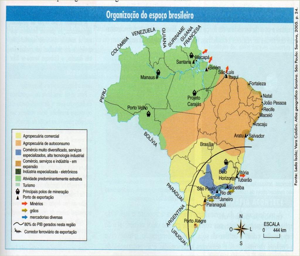 BRASIL O BRASIL APRESENTA CARACTERÍSTICAS INDUSTRIAIS DE PAÍSES RICOS, PORÉM, APRESENTA MUITOS PROBLEMAS SOCIAIS; EXISTE UMA MAIOR CONCENTRAÇÃO DE ATIVIDADES INDUSTRIAIS NA REGIÃO CENTRO- SUL,