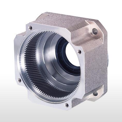 CARCAÇA EM PEÇA ÚNICA E TRATAMENTO DE SUA SUPERFÍCIE As carcaças e engrenagens de dentes internos são feitas em peça única (sem encaixes ou montagens), em liga de aço (S45C).
