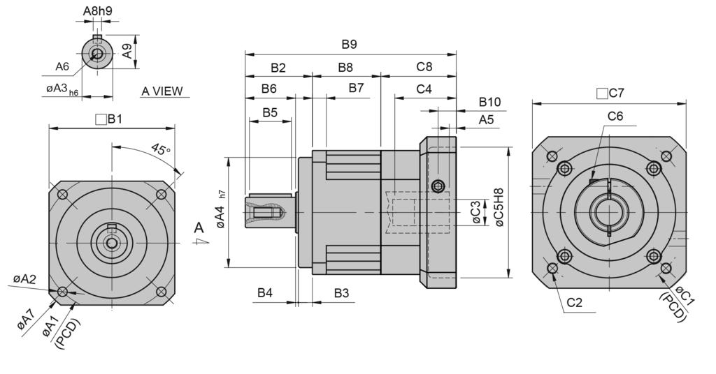 IBR PB / 1 ESTÁGIO PB PBL SB SBL SE SEL SD SDL SF SFL ST A B C Medidas flange de saída. Medidas flange de entrada.