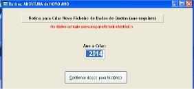 Permite transferir os dados do ficheiro actual para histórico, criando um novo ficheiro com o ano seguinte, limpando os dados dos pagamentos das