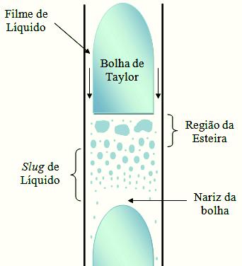 38 bolhas, chamadas de bolhas de Taylor, além da presença de bolhas de pequena escala.