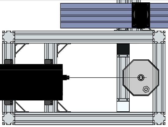 61 Figura 15 - Vista superior da seção de testas com o sistema de medição. Figura 16 - Detalhe do laser (a) fixação do laser e (b) ajuste fino do laser.