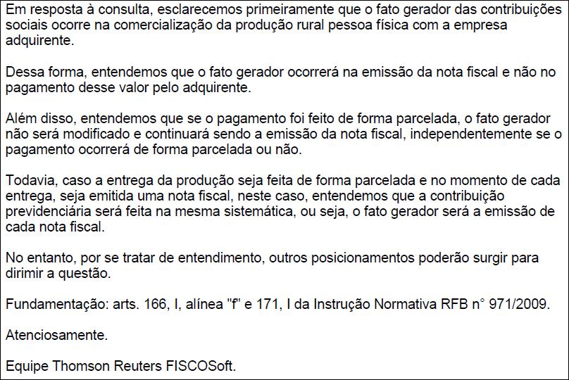 Resposta Fiscosoft: