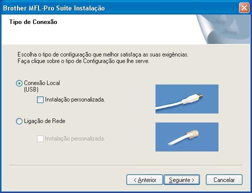 Instalar o Controlador e o Software 6 Quando surgir a janela Contrato de licença do Software Brother MFL-Pro Suite, clique em Sim se concordar com o Contrato de licença do Software.