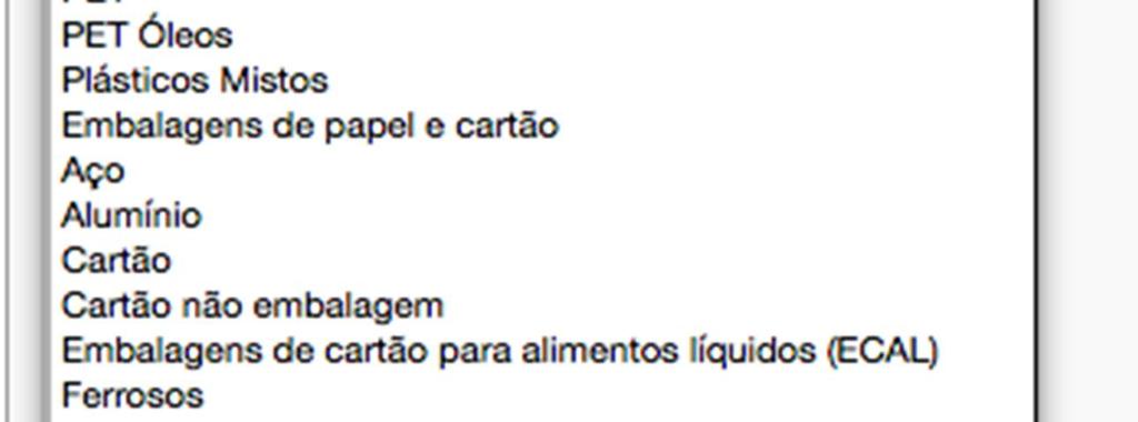 Escolha do tipo de material 3. Após a escolha de um tipo de material, é necessária a identificação de um destino.