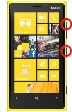 9 c) Smartphones Windows Phone Em um Windows Phone pressione simultaneamente os botões power e aumenta o volume, conforme figura 5. A imagem da tela será salva na galeria de imagens do dispositivo.
