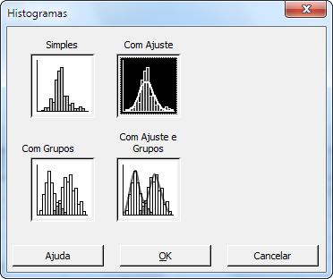 Criação de gráficos de dados 2. Selecione Gráfico > Histograma. 3.