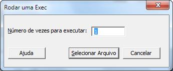 Em Salvar como tipo, selecione Exec (*.mtb). Clique em Salvar. Executar os comandos novamente Você pode repetir a análise, executando o arquivo exec. 1. Selecione Ferramentas > Executar uma Exec. 2.