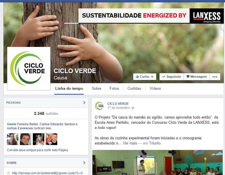 Website e facebook Ciclo Verde cobrindo as últimas notícias e trazendo