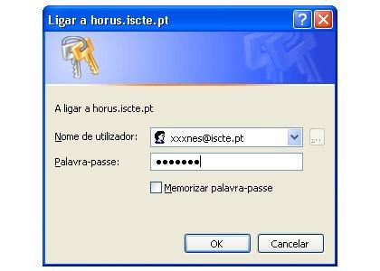 Abra o seu navegador (browser - Internet Explorer) e aceda a http://certsrv.iscte.pt. Surge a seguinte caixa de diálogo: Figura 2 5. Introduza as suas credenciais de acesso e clique em "OK".
