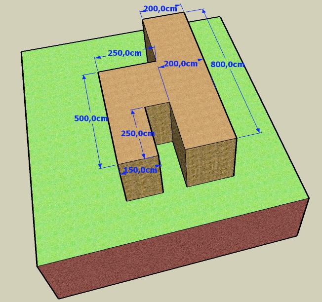 Calcule o acréscimo de tensões para a construção apresentada a seguir, numa vertical