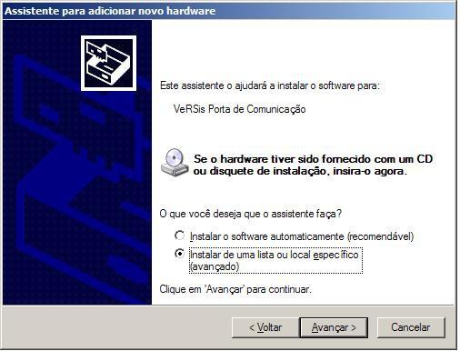 1 - Windows XP Logo após a conexão do aparelho, será iniciado o Assistente para adicionar novo hardware.