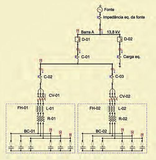 capacitores e outros elementos do sistema elétrico.