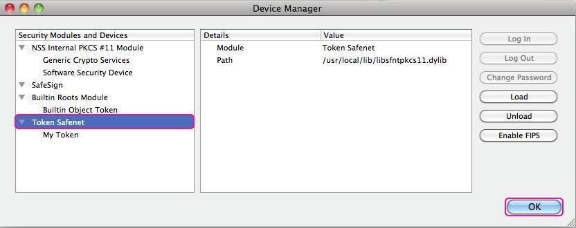 Instrução para uso de Certificado Digital 7 7. Pronto, o dispositivo e seu módulo estão carregados. Clique em OK para fechar a janela. Figura 8 Verificando o certificado no Mozilla Firefox 8.