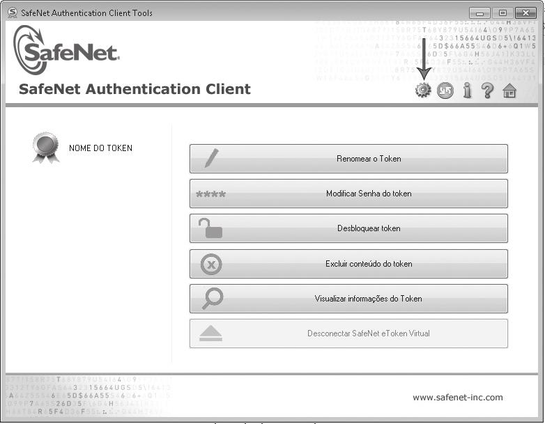 Tela inicial do SafeNet Authentication
