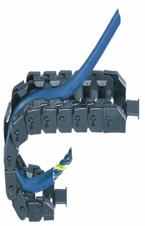 E06 Easy Chain Série E06 10,7 Simplesmente pressione o cabo para dentro Passos curtos para baixo ruído, operação suave Simplesmente pressione o cabo para dentro Muito leve - ideal para pouca carga