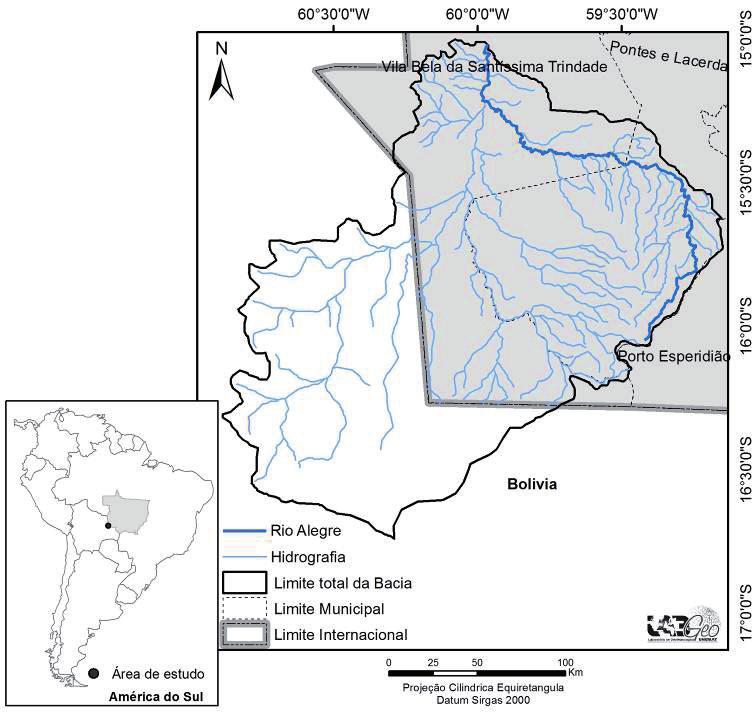 Embrapa Informática Agropecuária/INPE, p. 788-792 Sul, situada na fronteira Brasil-Bolívia. Sua área total compreende 19.534,75 Km², sendo que 55,10% (10.