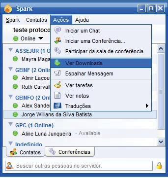 4 Transferência de Arquivos O envio de arquivos poderá ser acionado através do ícone no canto superior direito, como mostra a figura abaixo.