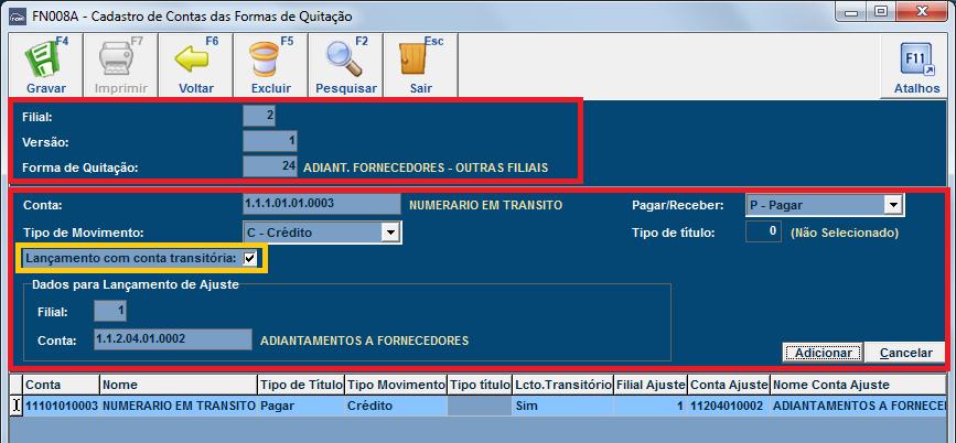 movimento transitório que o sistema deverá executar.