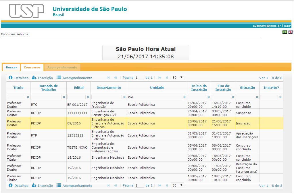 Após ter inserido os dados pessoais e anexados os arquivos referentes à inscrição, será necessário anexar os