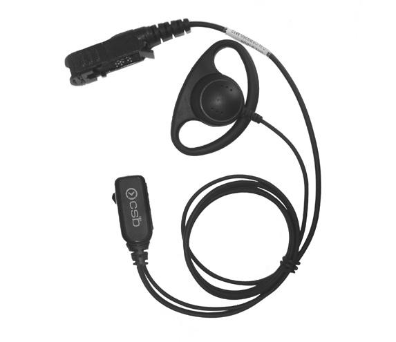 CSB9250-M12 FONE DE OUVIDO D-LOOP COM PTT DE LAPELA Formato D-loop Oferece conforto e uma comunicação discreta ao usuário Higiênico Cabo