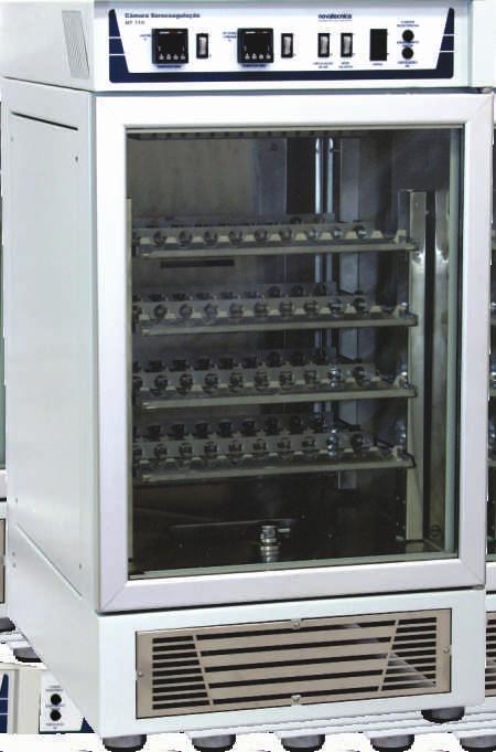 NT719 - Mini Câmara de Sorocoagulação Controlador microprocessado digital com display de 4 dígitos, com sistema PID. Indica a temperatura de processo (PV) e SET POINT.