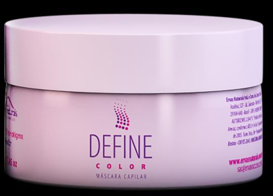 MÁSCARA DEFINE COLOR A MÁSCARA DEFINE COLOR promove hidratação intensiva e foi especialmente desenvolvida para cabelos com coloração ou tonalizados.