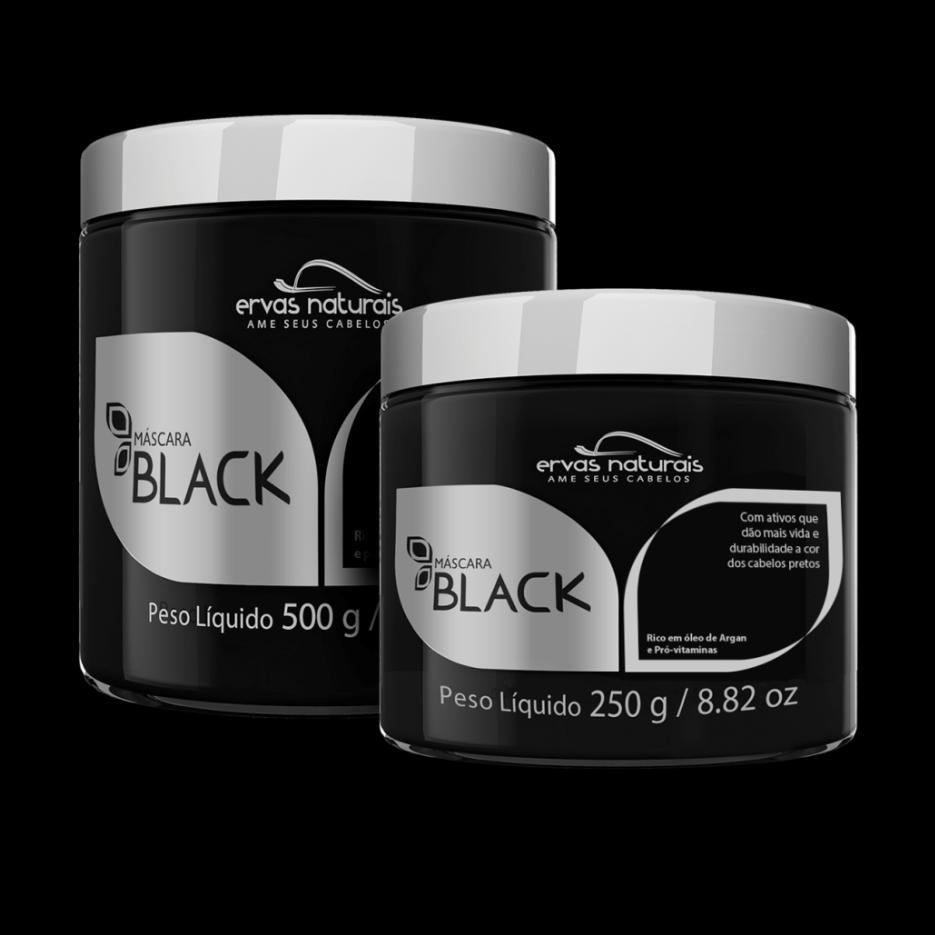 MÁSCARA BLACK A MÁSCARA BLACK é uma máscara pigmentada na cor preta utilizada para hidratar, realçar a cor e intensificar o brilho de cabelos pretos.