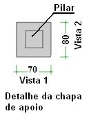 * Considere as dimensões da chapa para determinar a posição da seção de cálculo da armadura (S1). 10 - Detalhe a armadura para a sapata de divisa do pilar P1 abaixo.