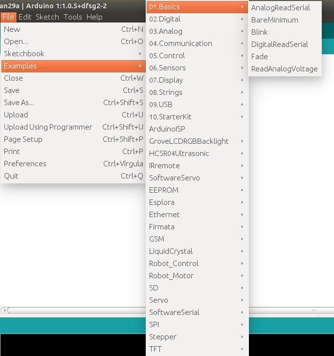 Milhares de exemplos A IDE Arduino vem com vários exemplos, dos mais