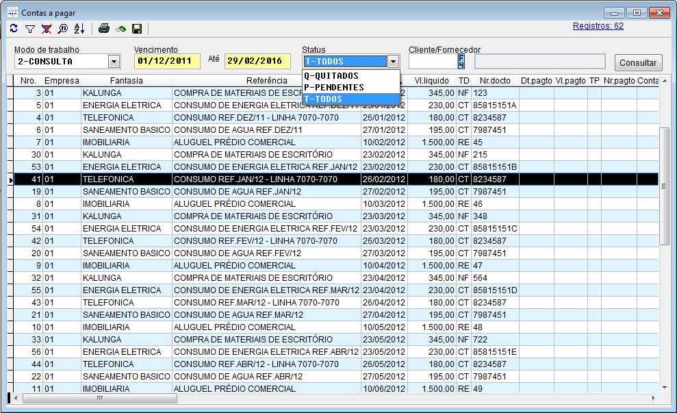 2. Trabalhando com o Financeiro 2.1. Como consultar as contas a pagar e receber?