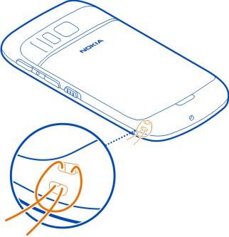 18 Como começar Auricular Pode ligar um auricular compatível ou auscultadores compatíveis ao telefone.