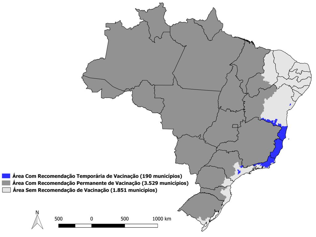 3. Imunização O Ministério da Saúde encaminhou, entre os meses de janeiro e março, para os estados de Minas Gerais, Espírito Santo, São Paulo, Bahia e Rio de Janeiro o quantitativo de aproximadamente